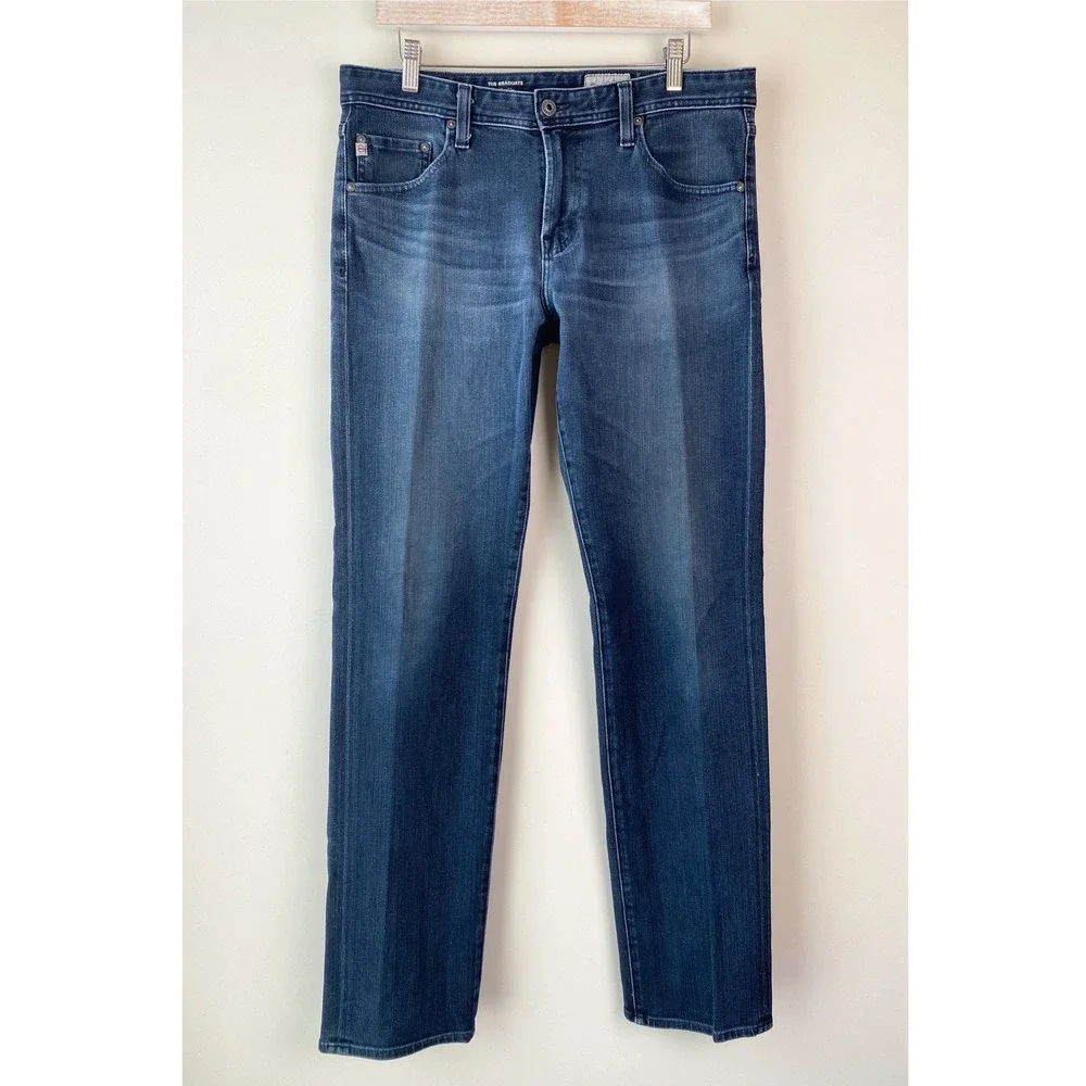 Adriano Goldschmied AG Mens The Graduate‎ Tailored Straight Leg Jeans 32x34 Dark